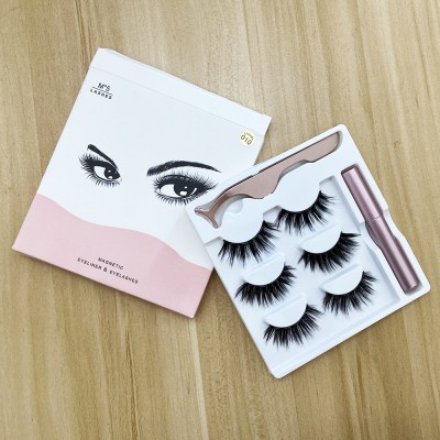 Free Sample Private Label 3 Pairs Magnetic Lashes 2020 Most Popular Magnetic Eyelashes